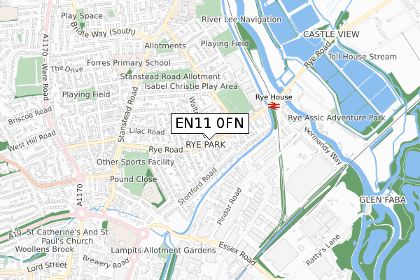 EN11 0FN map - small scale - OS Open Zoomstack (Ordnance Survey)