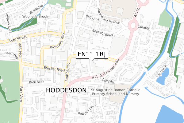 EN11 1RJ map - large scale - OS Open Zoomstack (Ordnance Survey)