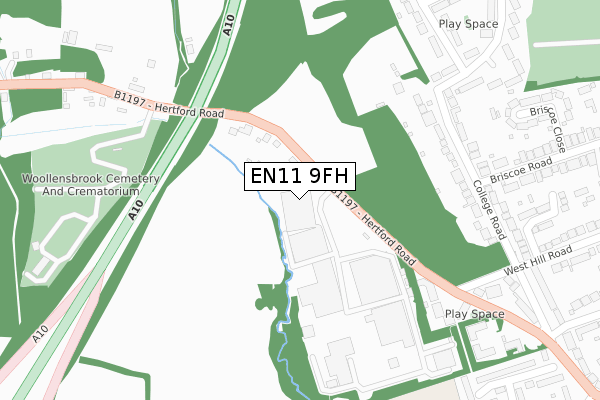 EN11 9FH map - large scale - OS Open Zoomstack (Ordnance Survey)