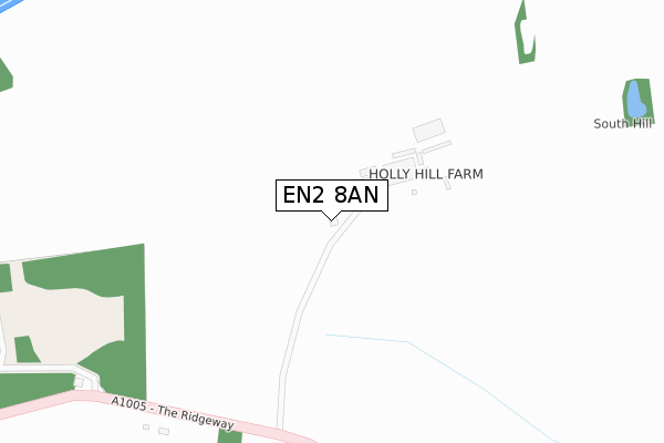 EN2 8AN map - large scale - OS Open Zoomstack (Ordnance Survey)