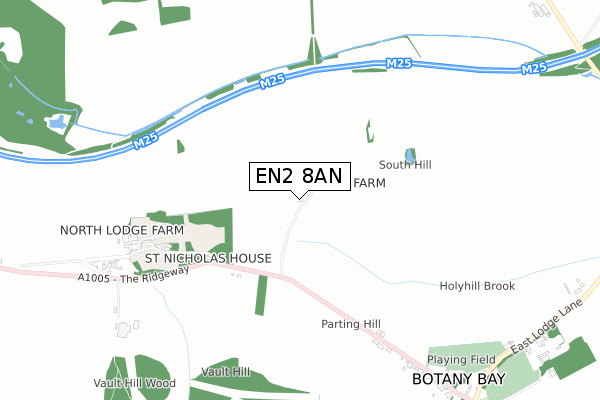 EN2 8AN map - small scale - OS Open Zoomstack (Ordnance Survey)