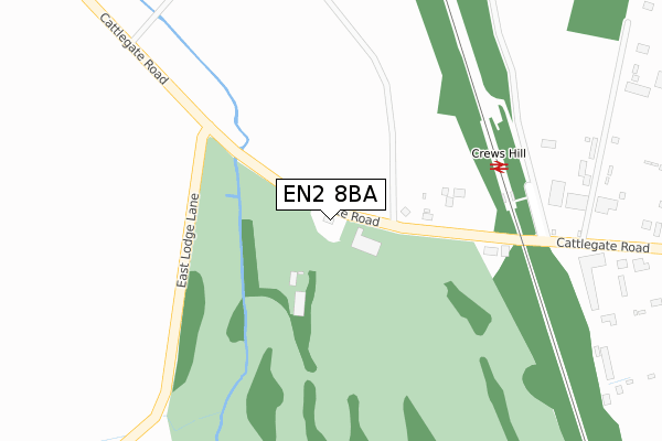 EN2 8BA map - large scale - OS Open Zoomstack (Ordnance Survey)