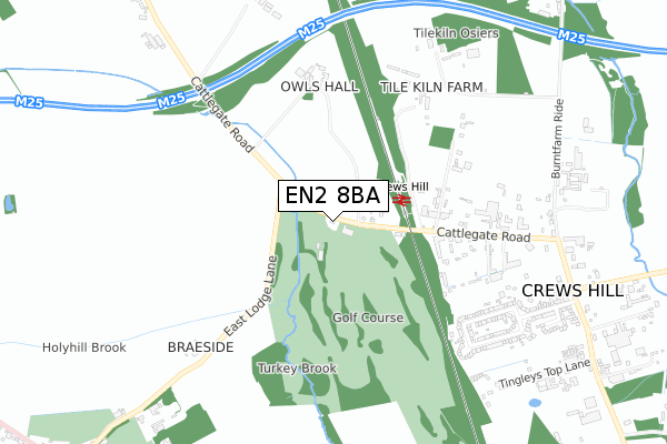 EN2 8BA map - small scale - OS Open Zoomstack (Ordnance Survey)