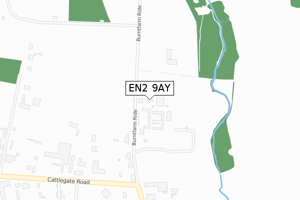 EN2 9AY map - large scale - OS Open Zoomstack (Ordnance Survey)