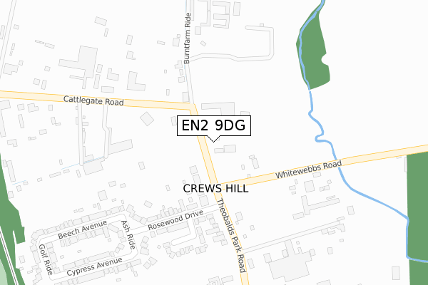 EN2 9DG map - large scale - OS Open Zoomstack (Ordnance Survey)