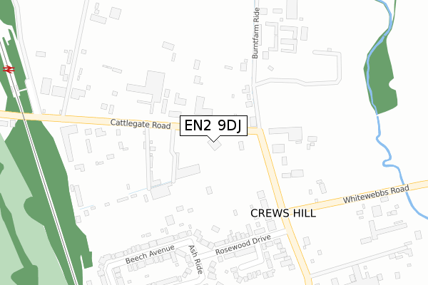 EN2 9DJ map - large scale - OS Open Zoomstack (Ordnance Survey)