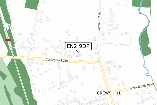 EN2 9DP map - large scale - OS Open Zoomstack (Ordnance Survey)