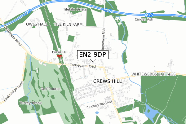 EN2 9DP map - small scale - OS Open Zoomstack (Ordnance Survey)