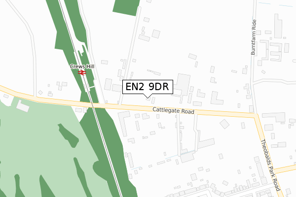 EN2 9DR map - large scale - OS Open Zoomstack (Ordnance Survey)