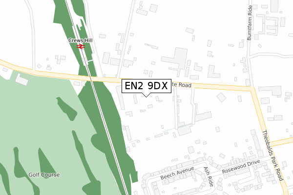 EN2 9DX map - large scale - OS Open Zoomstack (Ordnance Survey)