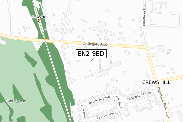 EN2 9ED map - large scale - OS Open Zoomstack (Ordnance Survey)