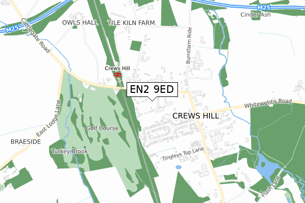 EN2 9ED map - small scale - OS Open Zoomstack (Ordnance Survey)