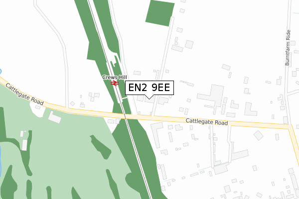 EN2 9EE map - large scale - OS Open Zoomstack (Ordnance Survey)