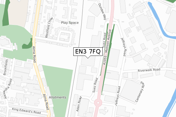 EN3 7FQ map - large scale - OS Open Zoomstack (Ordnance Survey)