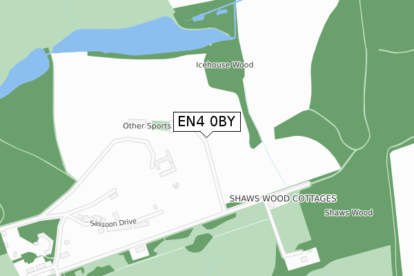 EN4 0BY map - large scale - OS Open Zoomstack (Ordnance Survey)