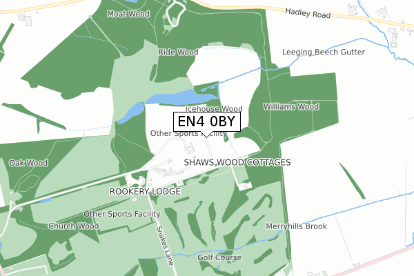 EN4 0BY map - small scale - OS Open Zoomstack (Ordnance Survey)