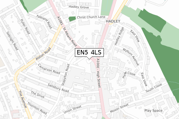 EN5 4LS map - large scale - OS Open Zoomstack (Ordnance Survey)