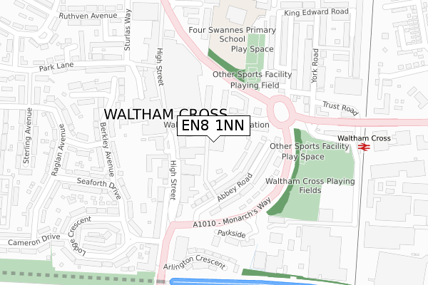 EN8 1NN map - large scale - OS Open Zoomstack (Ordnance Survey)