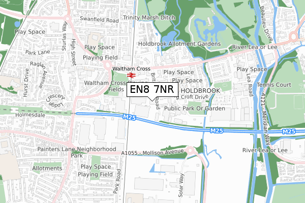 EN8 7NR map - small scale - OS Open Zoomstack (Ordnance Survey)