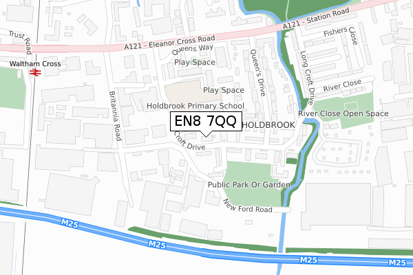 EN8 7QQ map - large scale - OS Open Zoomstack (Ordnance Survey)