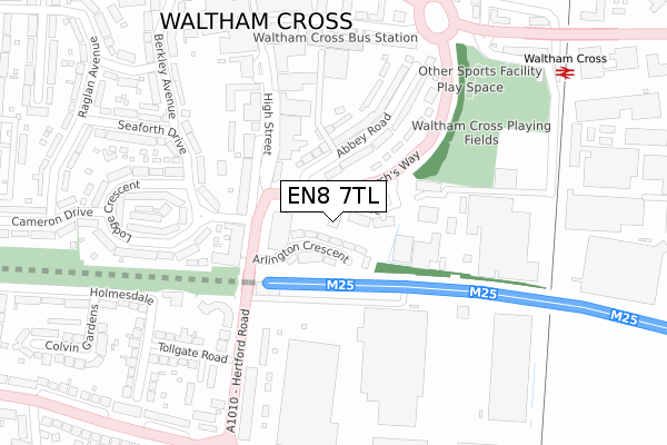 EN8 7TL map - large scale - OS Open Zoomstack (Ordnance Survey)