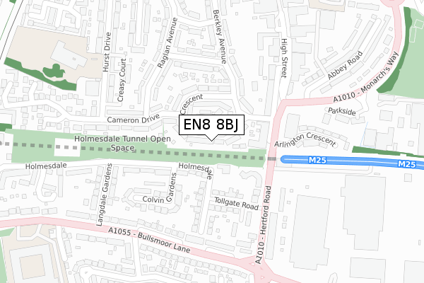 EN8 8BJ map - large scale - OS Open Zoomstack (Ordnance Survey)