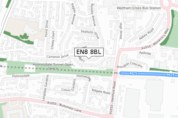 EN8 8BL map - large scale - OS Open Zoomstack (Ordnance Survey)