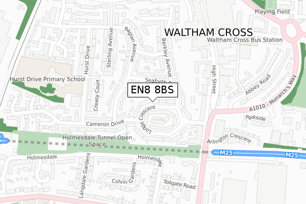 EN8 8BS map - large scale - OS Open Zoomstack (Ordnance Survey)