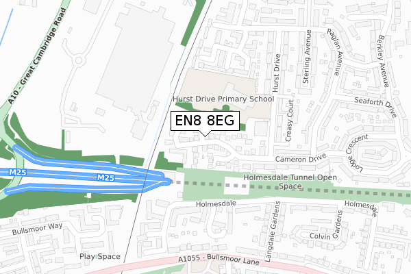 EN8 8EG map - large scale - OS Open Zoomstack (Ordnance Survey)