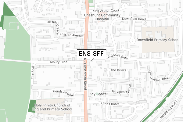 EN8 8FF map - large scale - OS Open Zoomstack (Ordnance Survey)