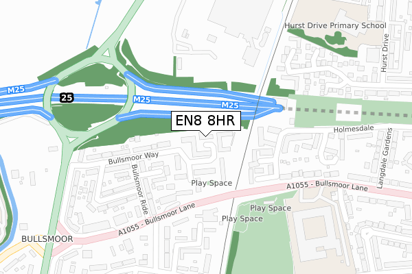 EN8 8HR map - large scale - OS Open Zoomstack (Ordnance Survey)