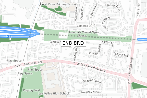 EN8 8RD map - large scale - OS Open Zoomstack (Ordnance Survey)