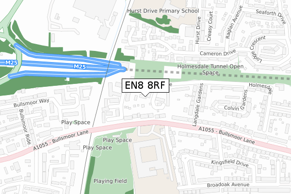 EN8 8RF map - large scale - OS Open Zoomstack (Ordnance Survey)