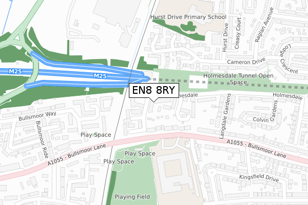 EN8 8RY map - large scale - OS Open Zoomstack (Ordnance Survey)