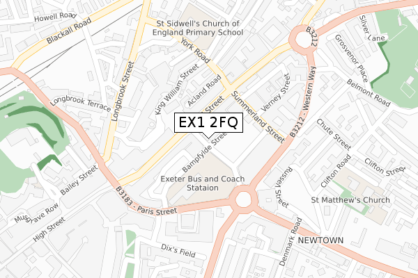 EX1 2FQ map - large scale - OS Open Zoomstack (Ordnance Survey)