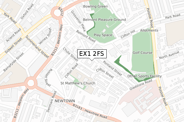 EX1 2FS map - large scale - OS Open Zoomstack (Ordnance Survey)