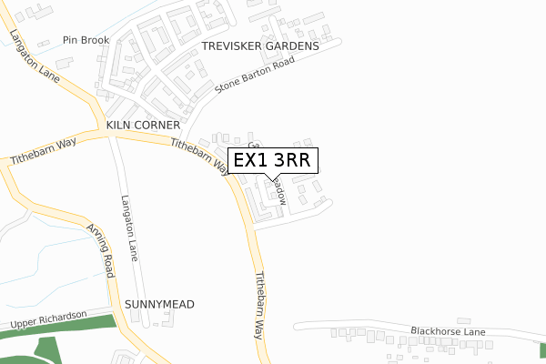 EX1 3RR map - large scale - OS Open Zoomstack (Ordnance Survey)