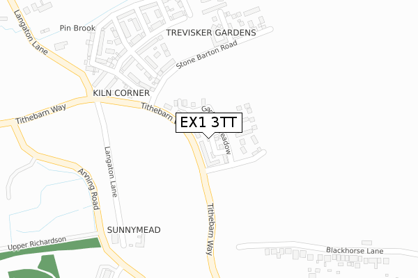 EX1 3TT map - large scale - OS Open Zoomstack (Ordnance Survey)