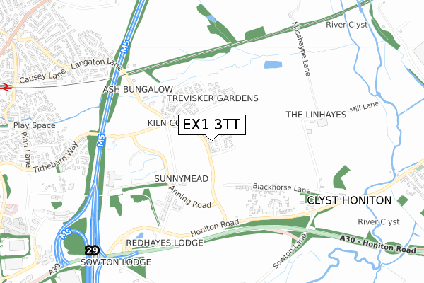 EX1 3TT map - small scale - OS Open Zoomstack (Ordnance Survey)