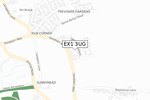 EX1 3UG map - large scale - OS Open Zoomstack (Ordnance Survey)