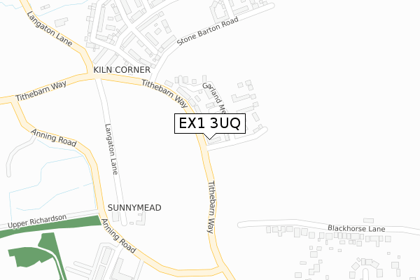 EX1 3UQ map - large scale - OS Open Zoomstack (Ordnance Survey)