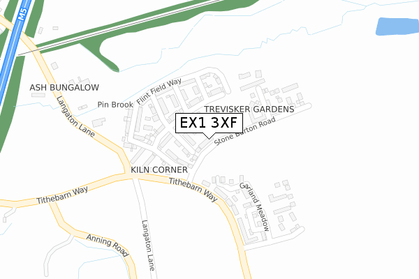 EX1 3XF map - large scale - OS Open Zoomstack (Ordnance Survey)