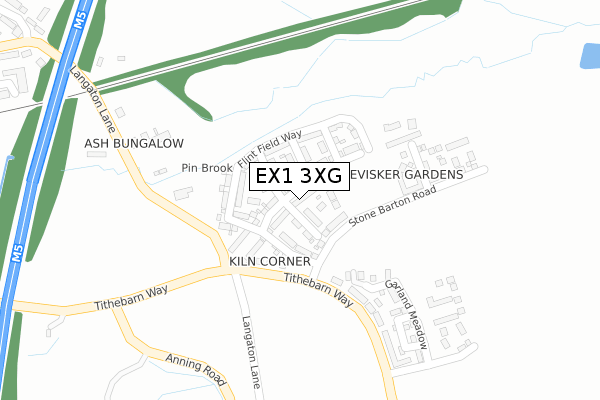 EX1 3XG map - large scale - OS Open Zoomstack (Ordnance Survey)