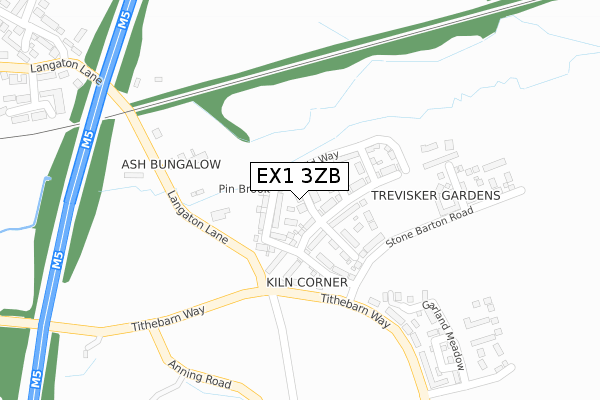 EX1 3ZB map - large scale - OS Open Zoomstack (Ordnance Survey)