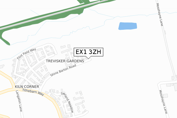 EX1 3ZH map - large scale - OS Open Zoomstack (Ordnance Survey)