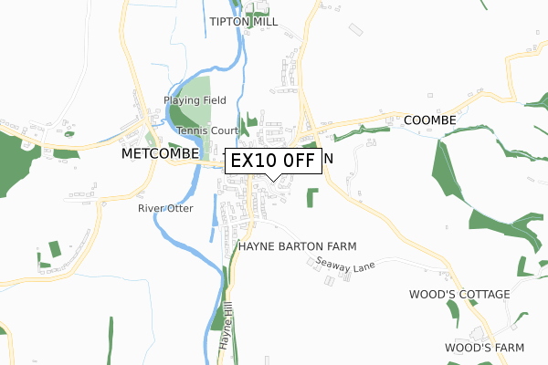 EX10 0FF map - small scale - OS Open Zoomstack (Ordnance Survey)
