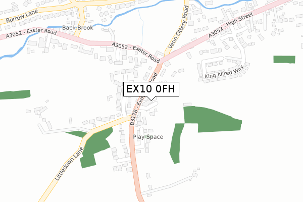 EX10 0FH map - large scale - OS Open Zoomstack (Ordnance Survey)