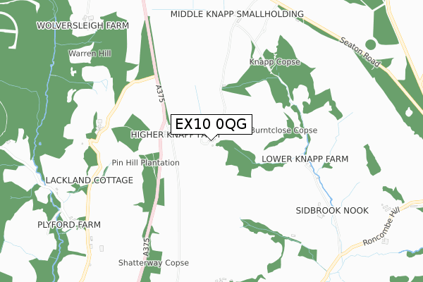 EX10 0QG map - small scale - OS Open Zoomstack (Ordnance Survey)