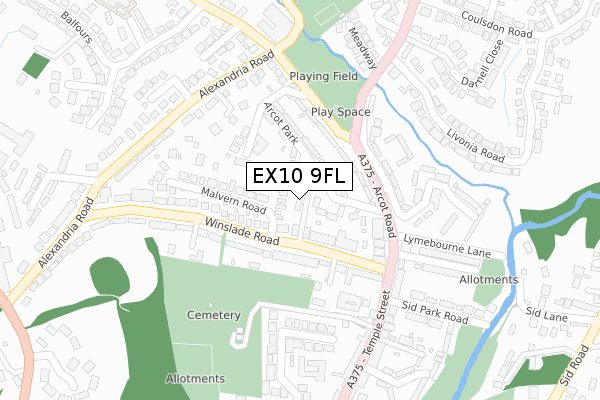 EX10 9FL map - large scale - OS Open Zoomstack (Ordnance Survey)