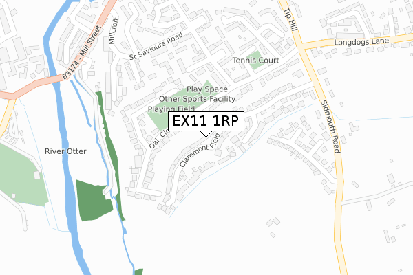 EX11 1RP map - large scale - OS Open Zoomstack (Ordnance Survey)